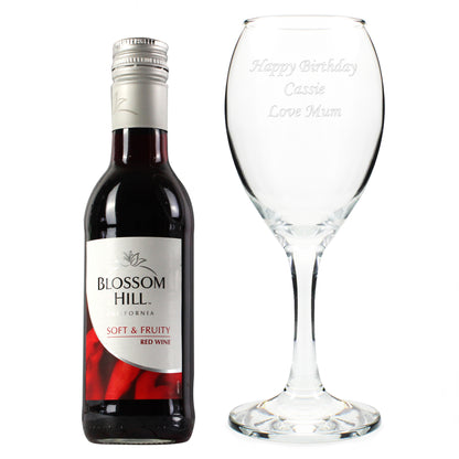 Personalised Red Wine & Wine Glass Set - MK&JD Gifts