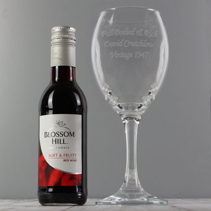 Personalised Red Wine & Wine Glass Set - MK&JD Gifts