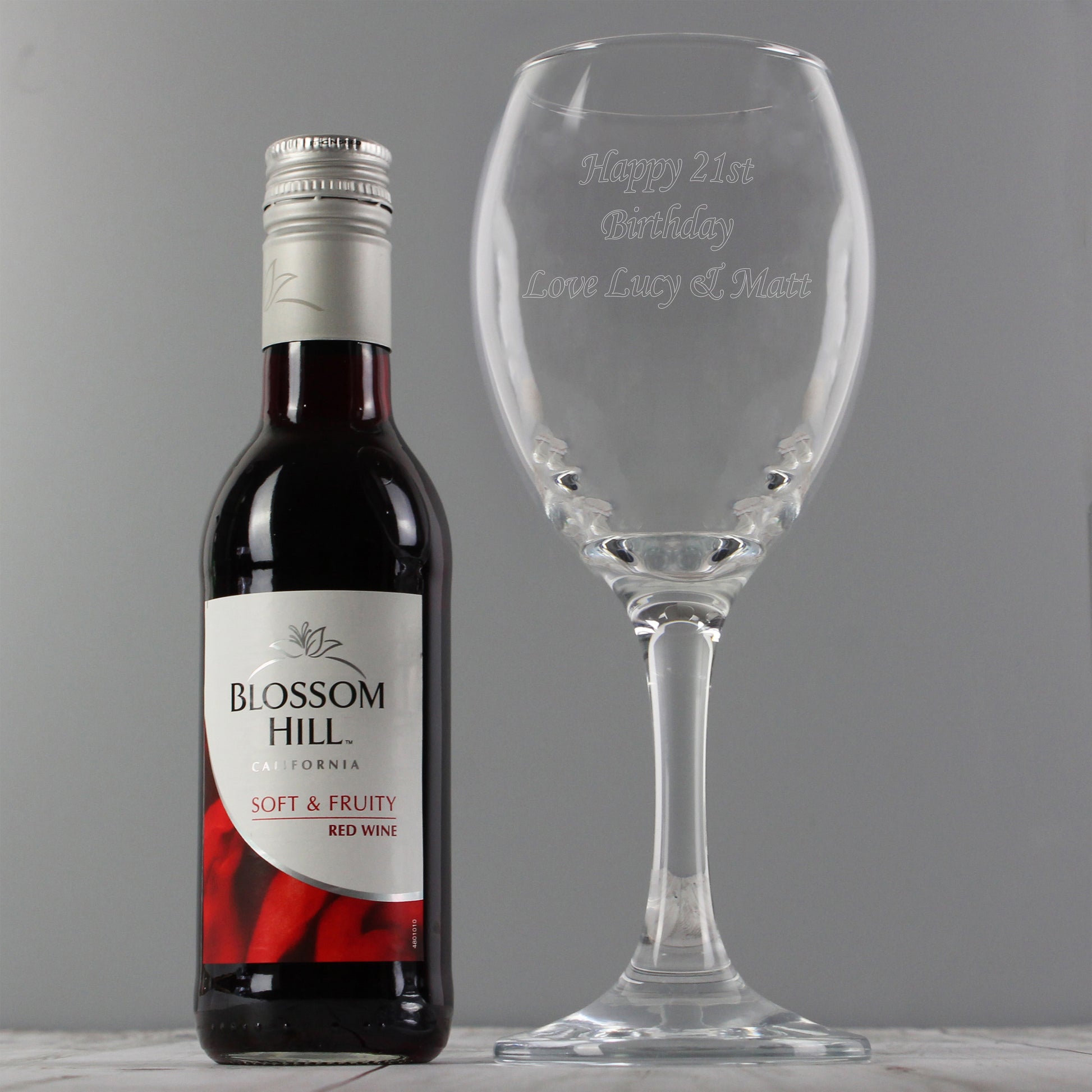 Personalised Red Wine & Wine Glass Set - MK&JD Gifts