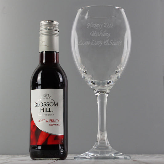 Personalised Red Wine & Wine Glass Set - MK&JD Gifts