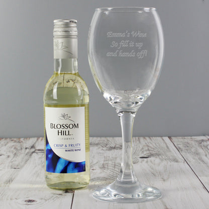 Personalised White Wine & Wine Glass Set - MK&JD Gifts
