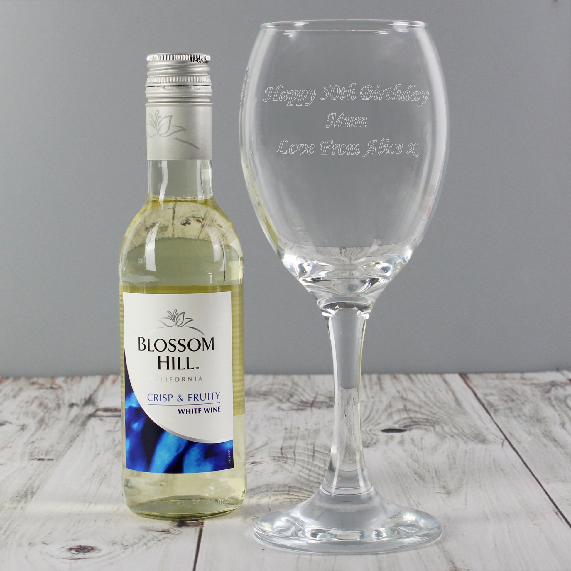 Personalised White Wine & Wine Glass Set - MK&JD Gifts