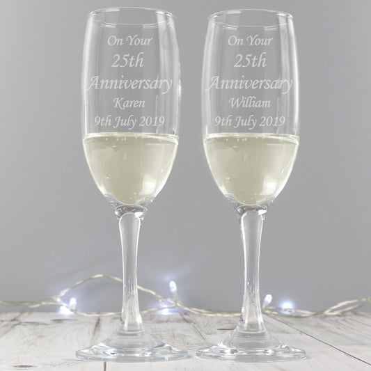 Personalised Celebration Pair of Flutes