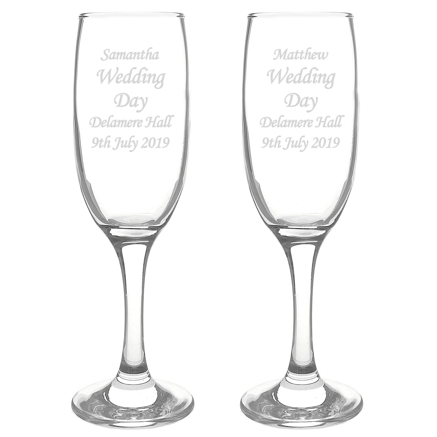 Personalised Celebration Pair of Flutes - MK&JD Gifts