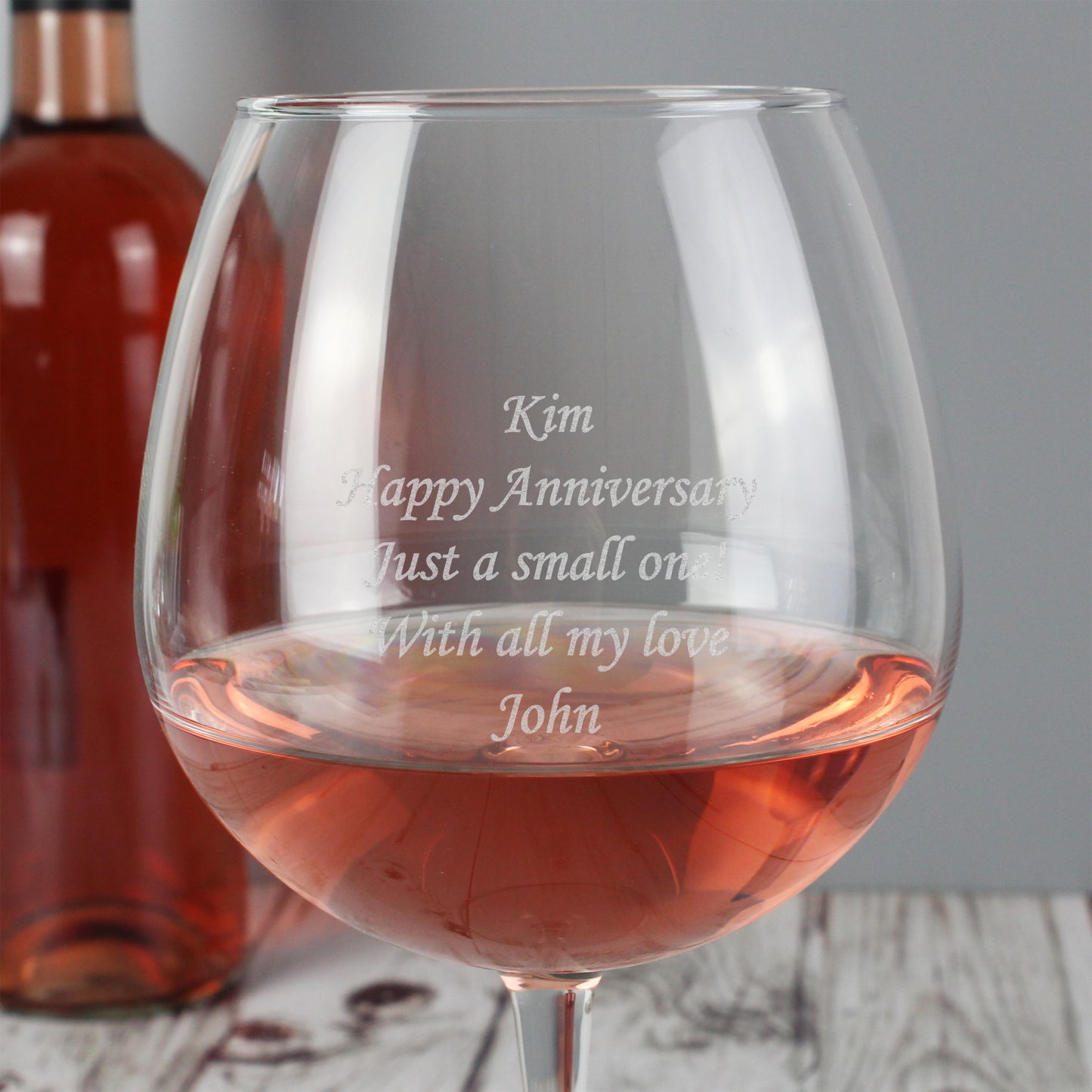 Personalised Bottle of Wine Glass - MK&JD Gifts