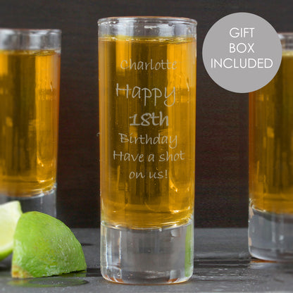 Personalised Engraved Shot Glass - MK&JD Gifts