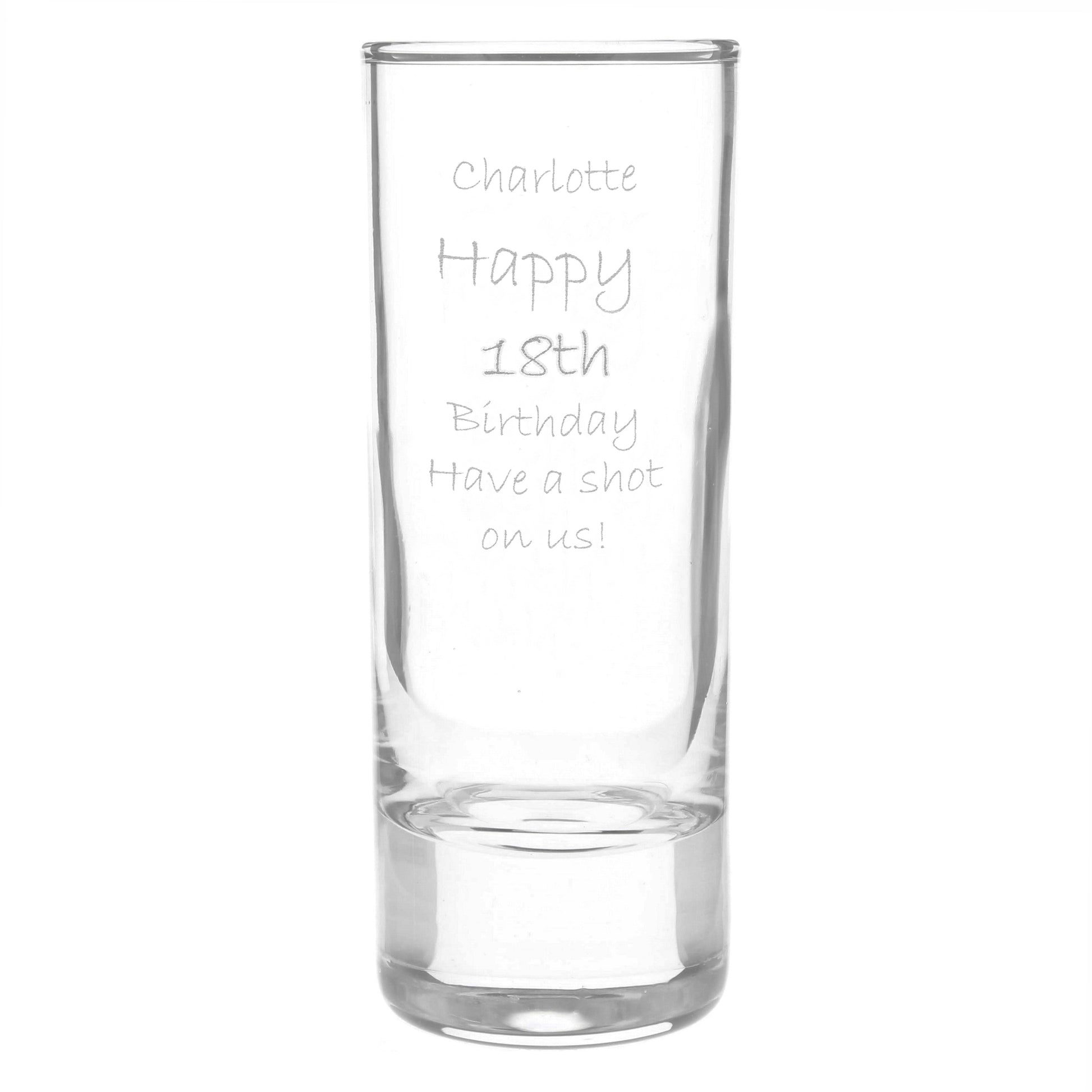 Personalised Engraved Shot Glass - MK&JD Gifts