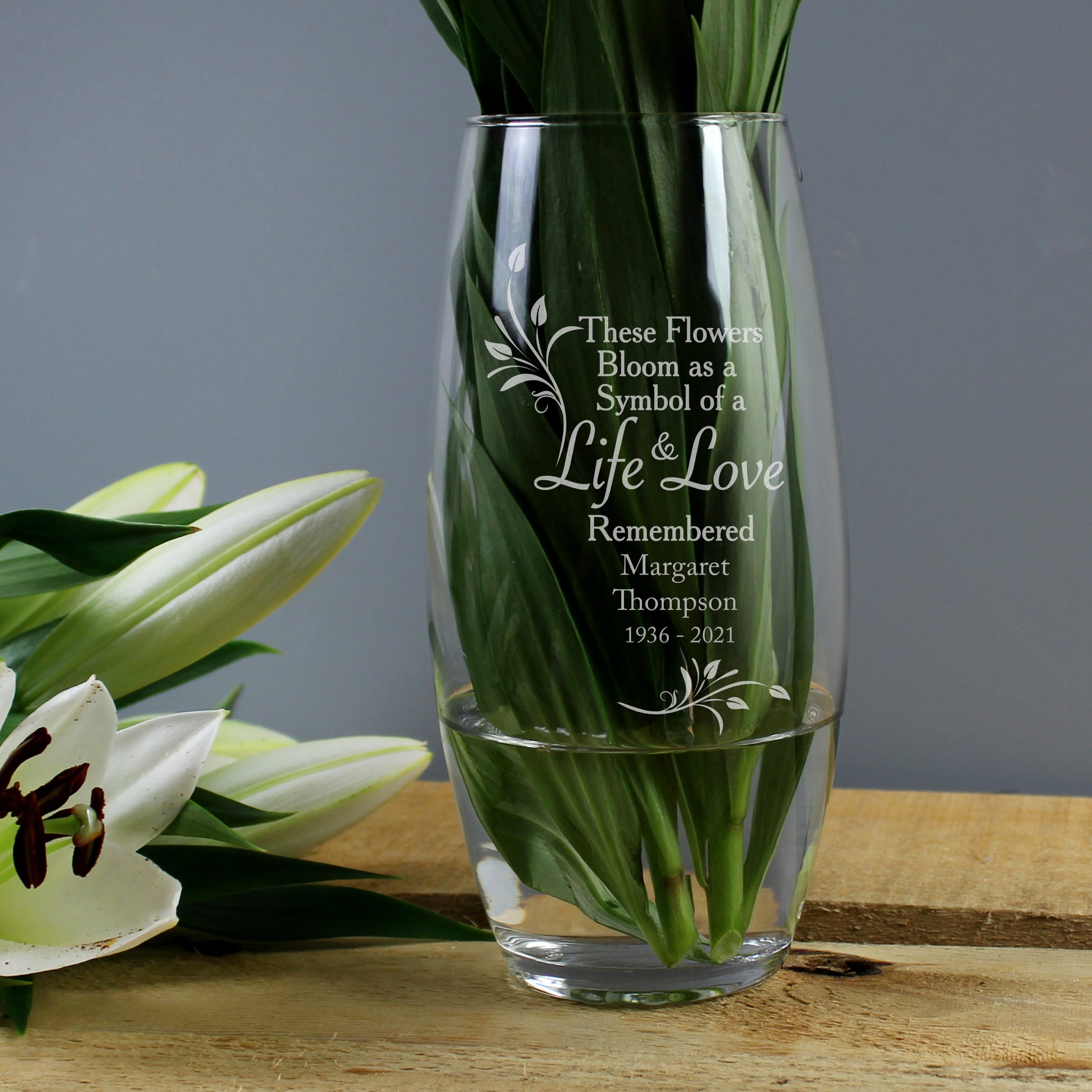 Personalised Life & Love Memorial Vase - MK&JD Gifts