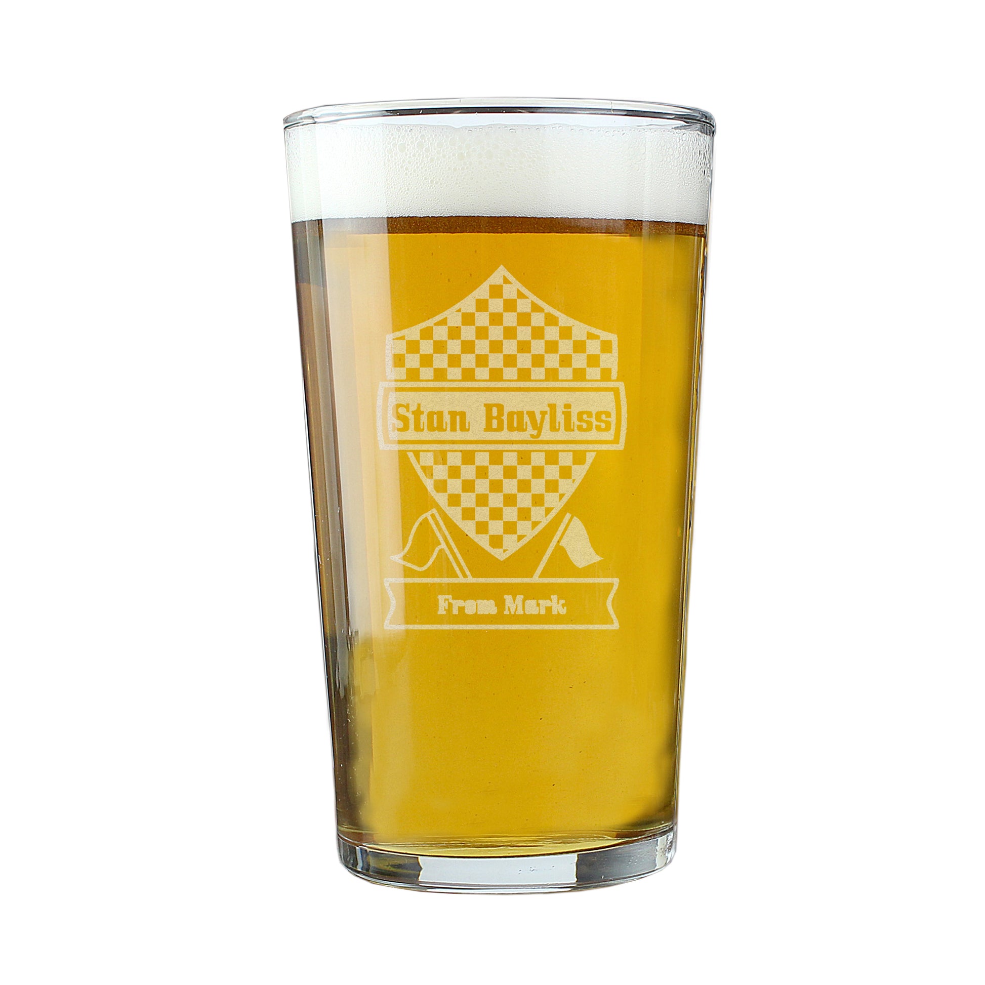 Personalised Formula 1 Pint Glass - MK&JD Gifts
