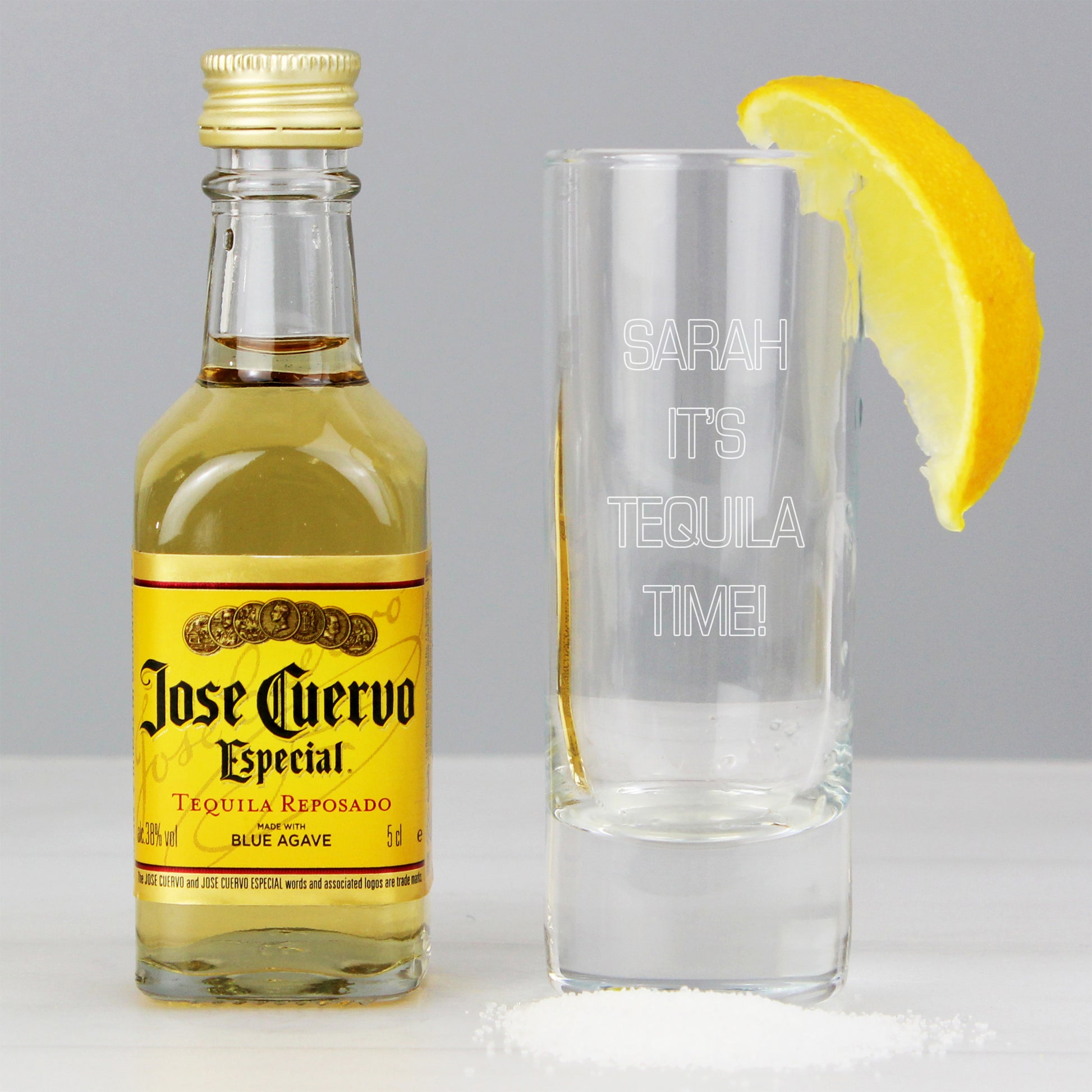 Personalised Shot Glass and Miniature Tequila - Text Only - MK&JD Gifts