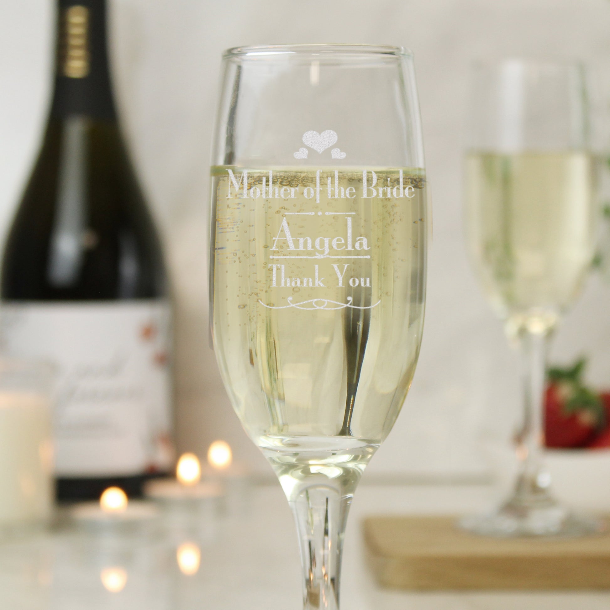Personalised Decorative Wedding Mother of the Bride Glass Flute - MK&JD Gifts