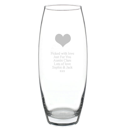 Personalised Heart Bullet Vase - MK&JD Gifts