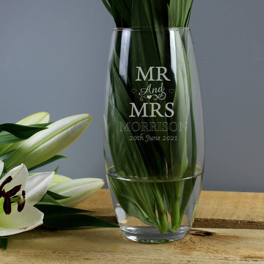 Personalised Mr & Mrs Bullet Vase - MK&JD Gifts