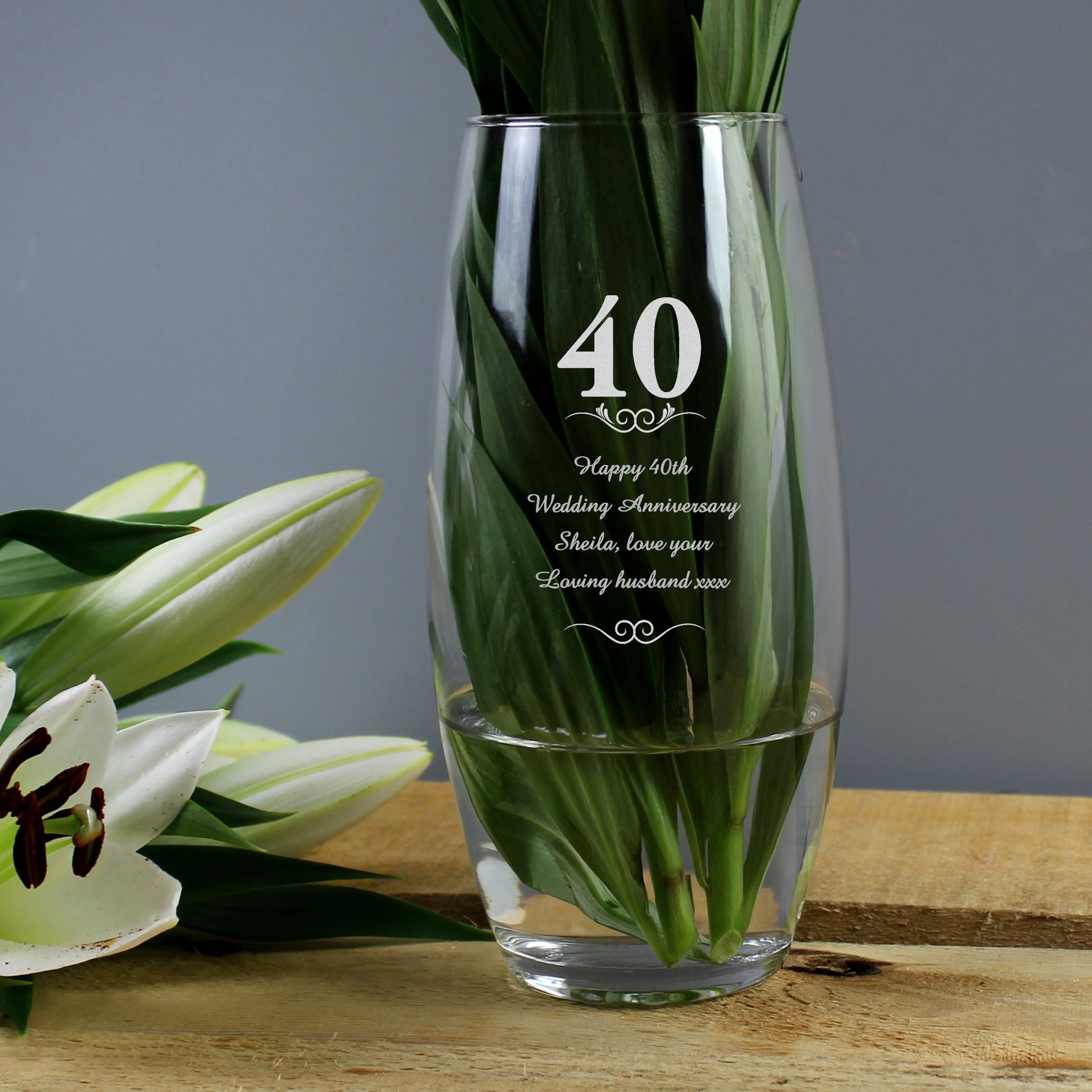 Personalised 40 Years Bullet Vase - MK&JD Gifts