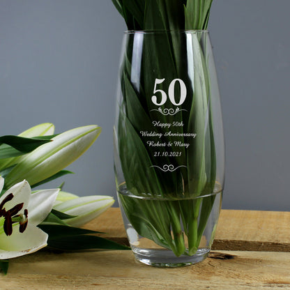 Personalised 50 Years Bullet Vase - MK&JD Gifts
