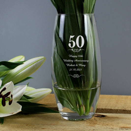 Personalised 50 Years Bullet Vase - MK&JD Gifts