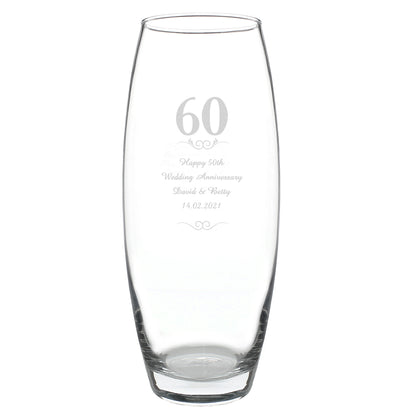 Personalised 60 Years Bullet Vase - MK&JD Gifts