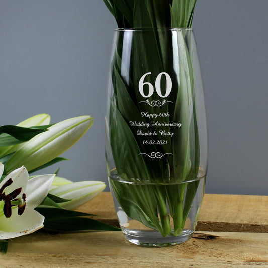 Personalised 60 Years Bullet Vase - MK&JD Gifts