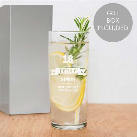 Personalised Birthday Star Hi Ball Glass - MK&JD Gifts