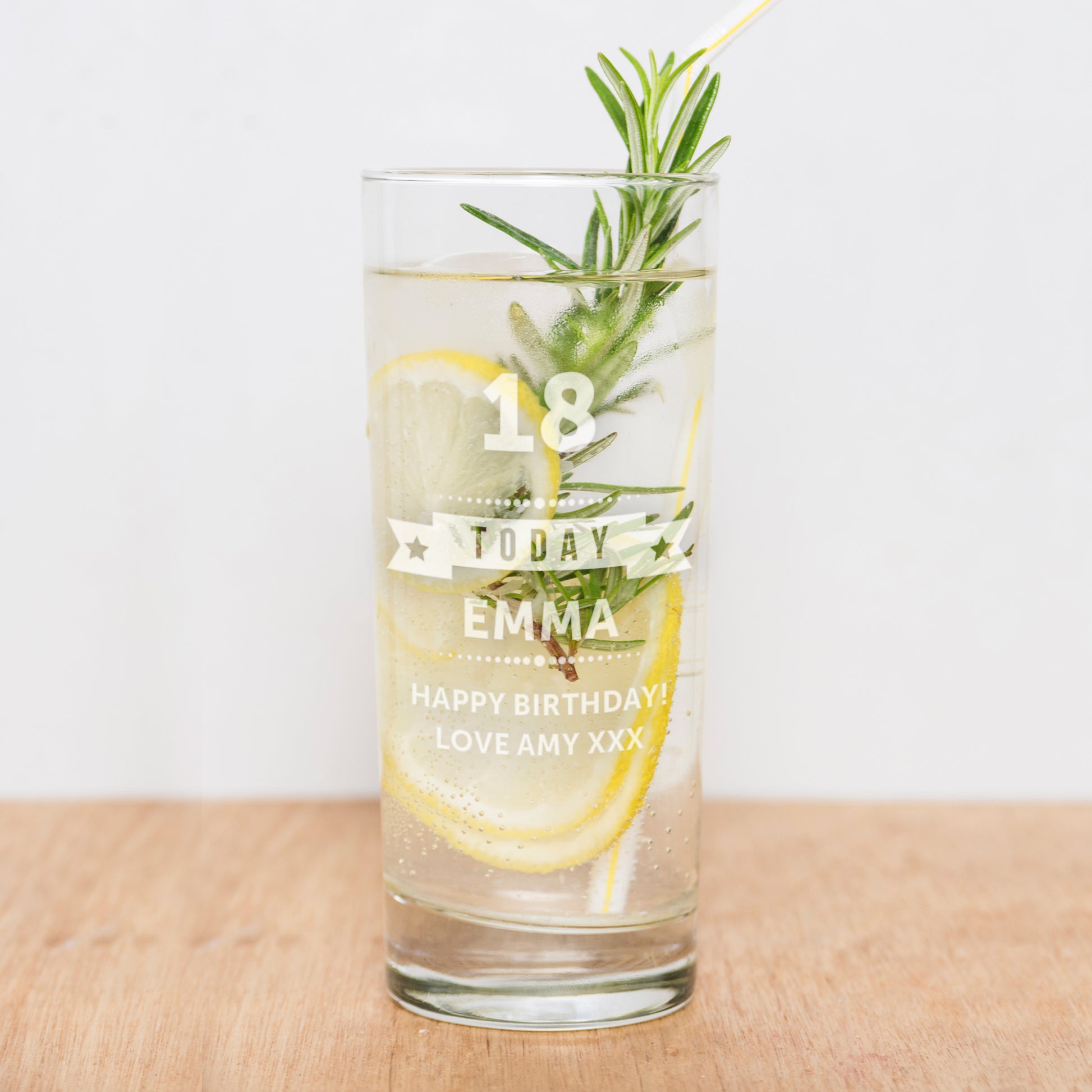 Personalised Birthday Star Hi Ball Glass - MK&JD Gifts