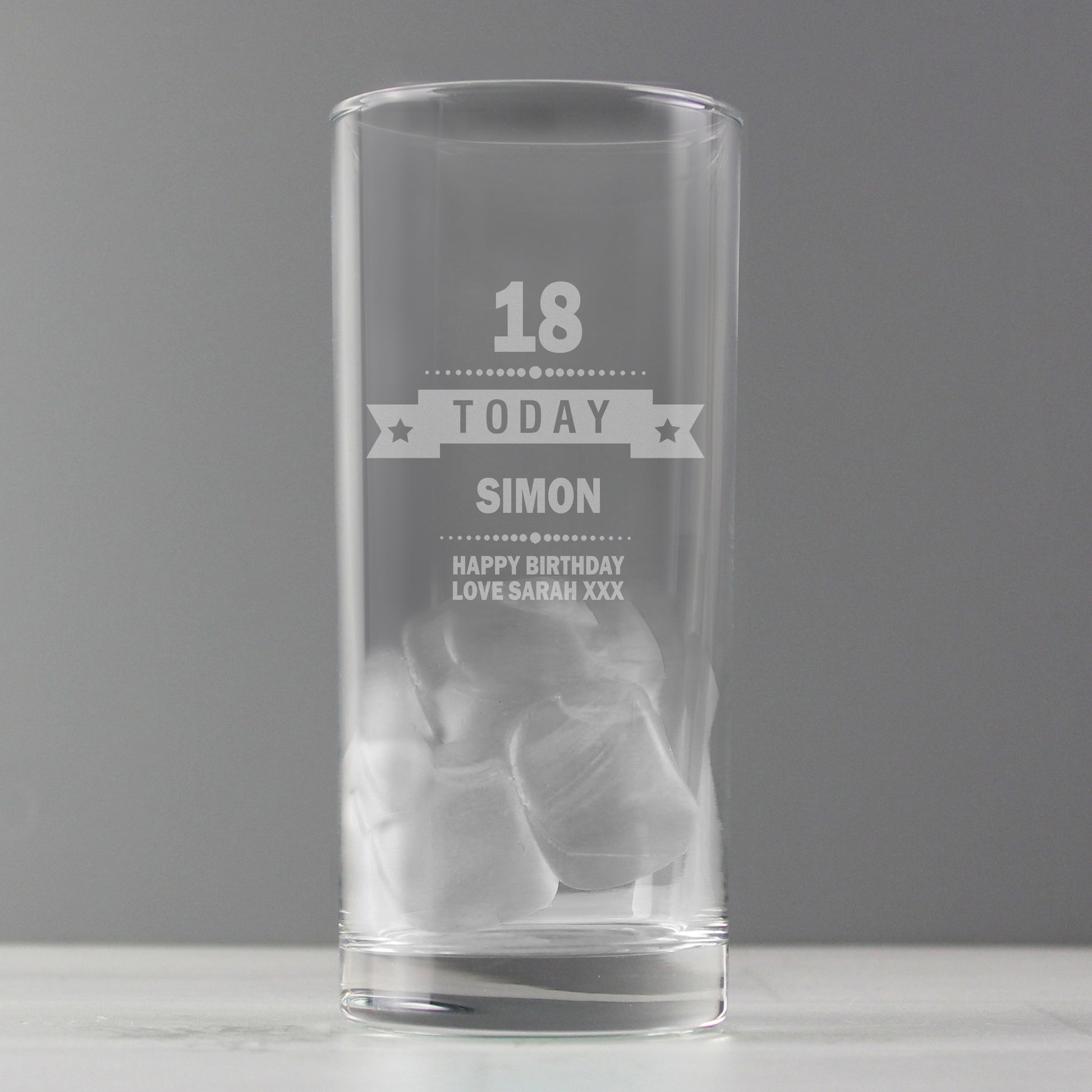 Personalised Birthday Star Hi Ball Glass - MK&JD Gifts