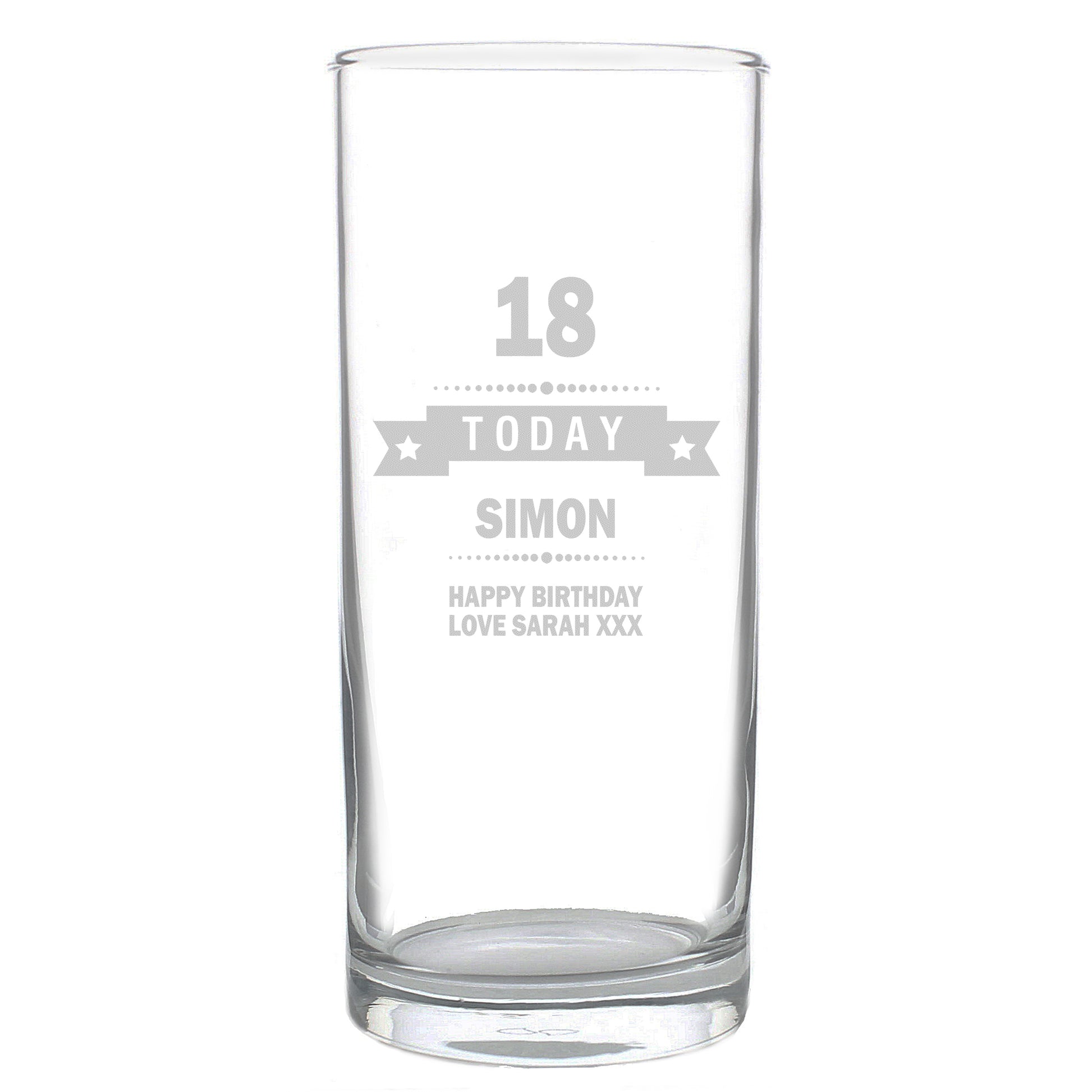 Personalised Birthday Star Hi Ball Glass - MK&JD Gifts