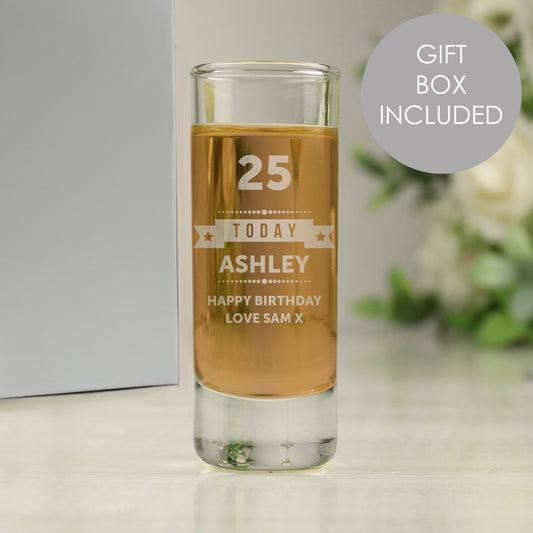 Personalised Birthday Star Shot Glass - MK&JD Gifts