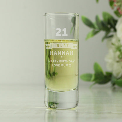 Personalised Birthday Star Shot Glass - MK&JD Gifts