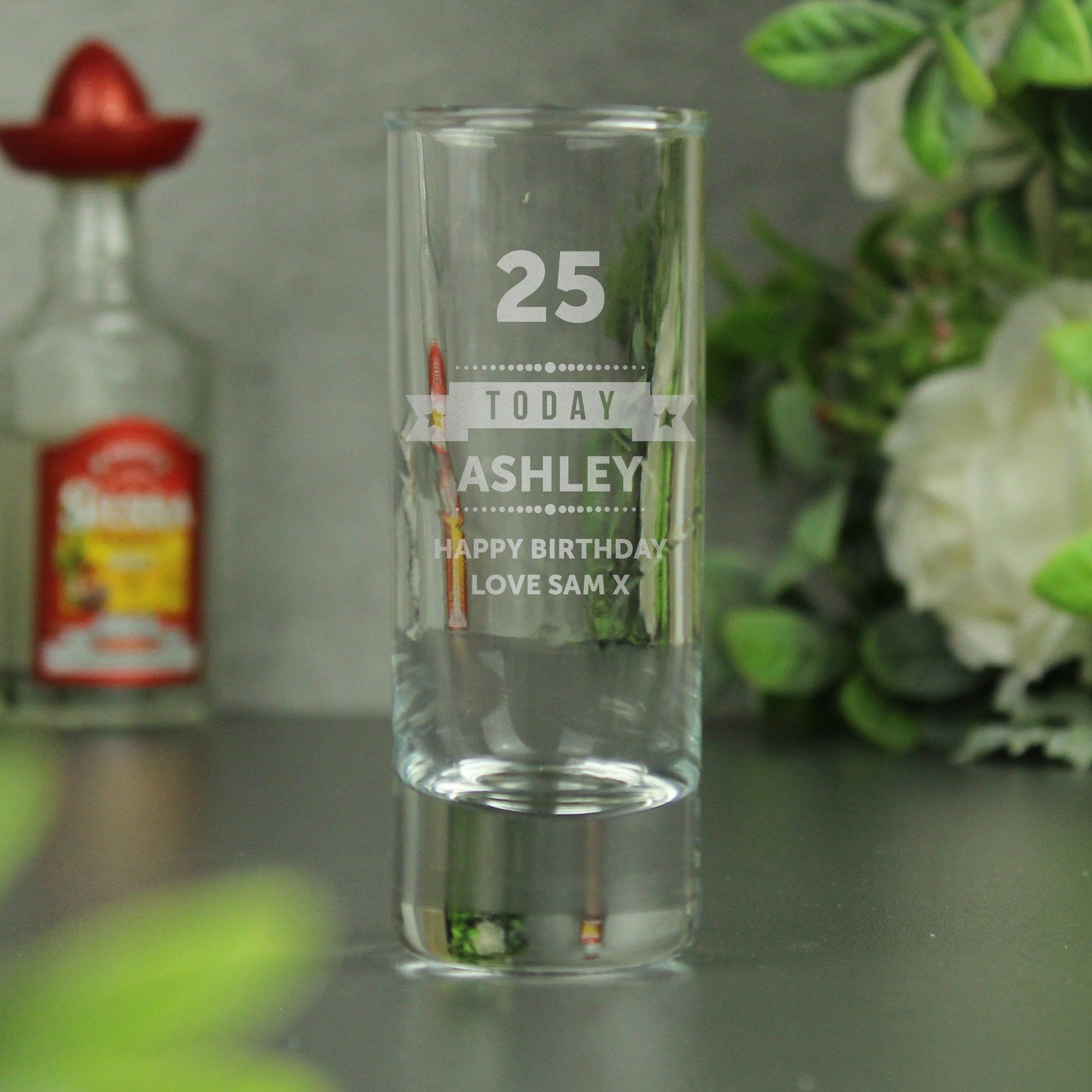 Personalised Birthday Star Shot Glass - MK&JD Gifts