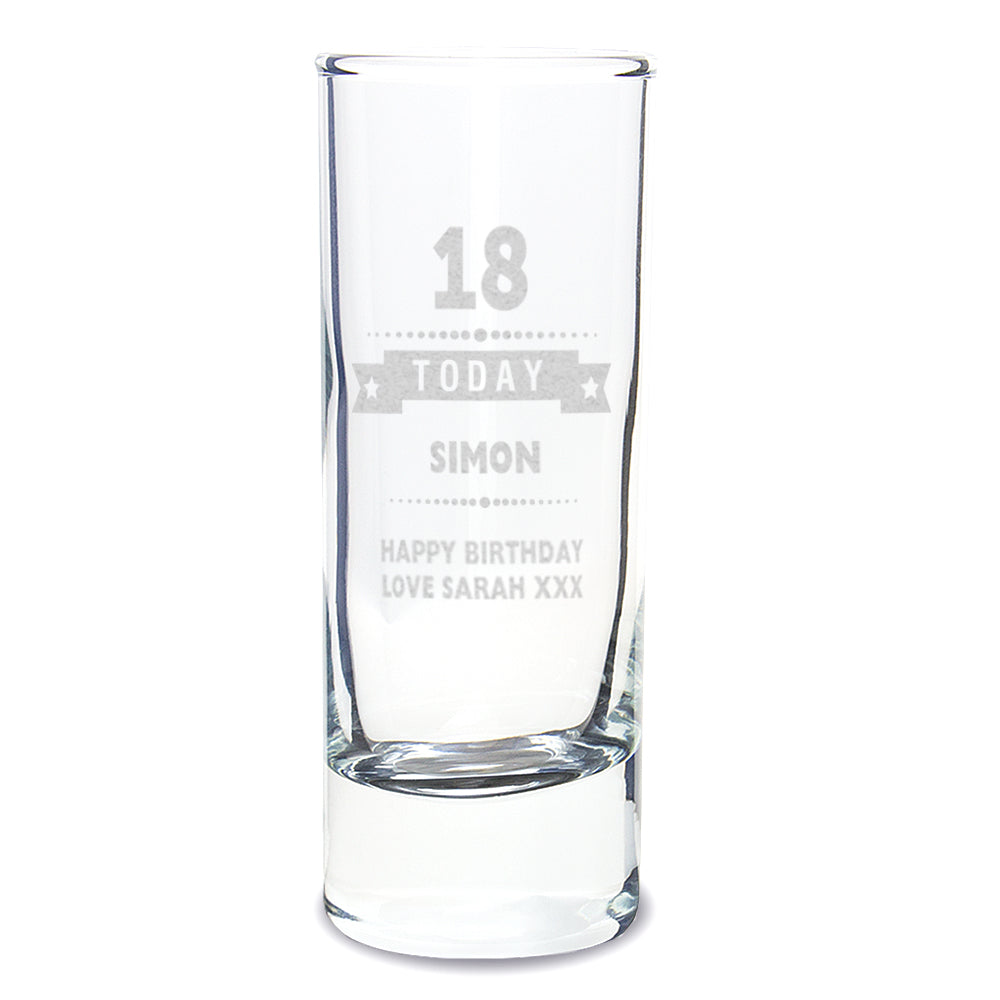 Personalised Birthday Star Shot Glass - MK&JD Gifts