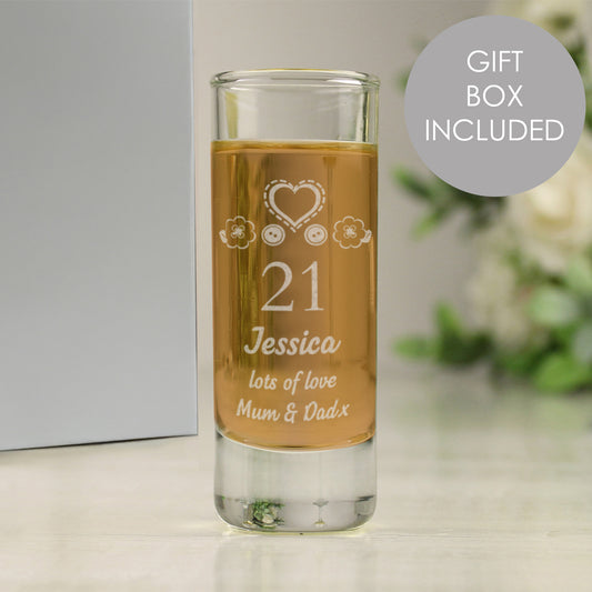 Personalised Birthday Craft Shot Glass Engraved - MK&JD Gifts