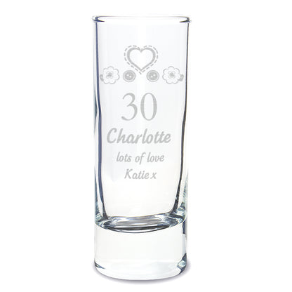 Personalised Birthday Craft Shot Glass Engraved - MK&JD Gifts