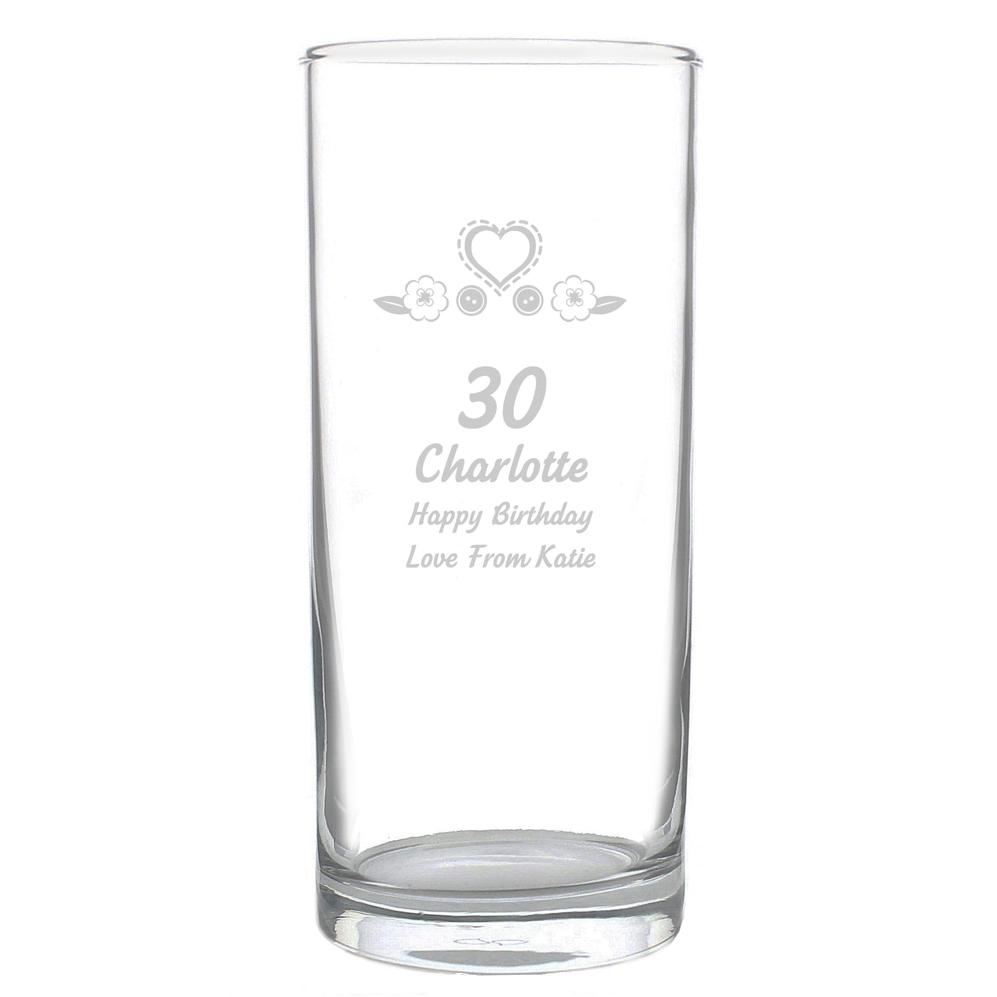 Personalised Birthday Craft Hi Ball Glass - MK&JD Gifts
