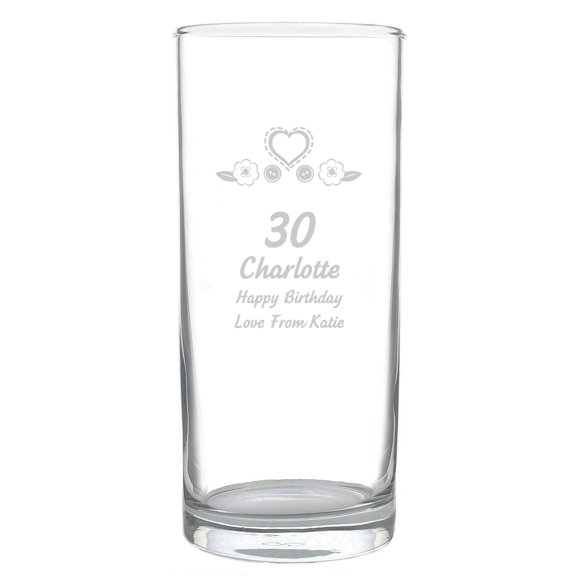 Personalised Birthday Craft Hi Ball Glass - MK&JD Gifts