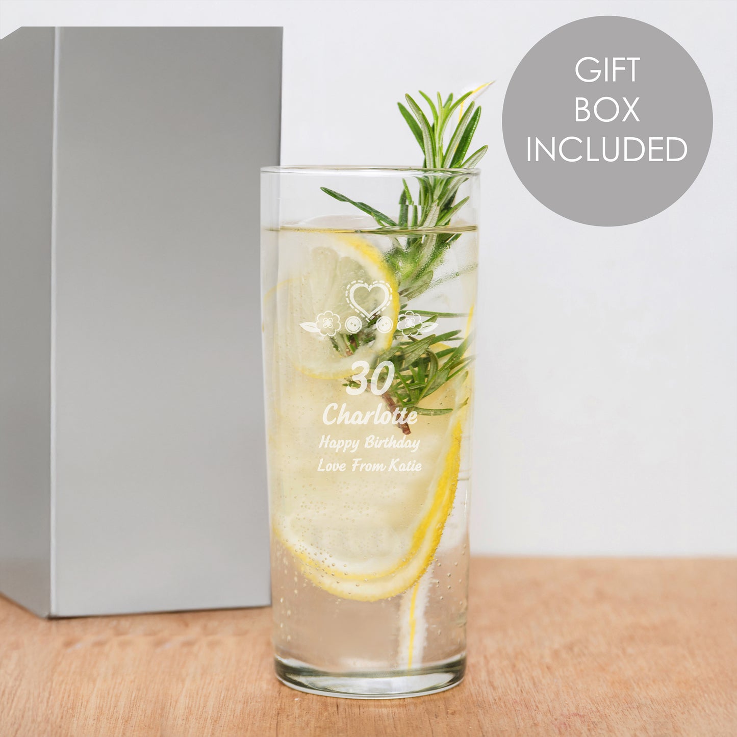 Personalised Birthday Craft Hi Ball Glass - MK&JD Gifts