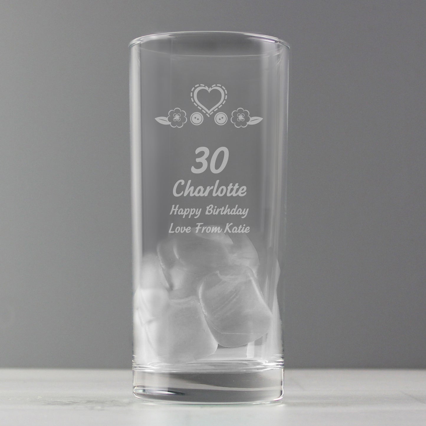 Personalised Birthday Craft Hi Ball Glass - MK&JD Gifts