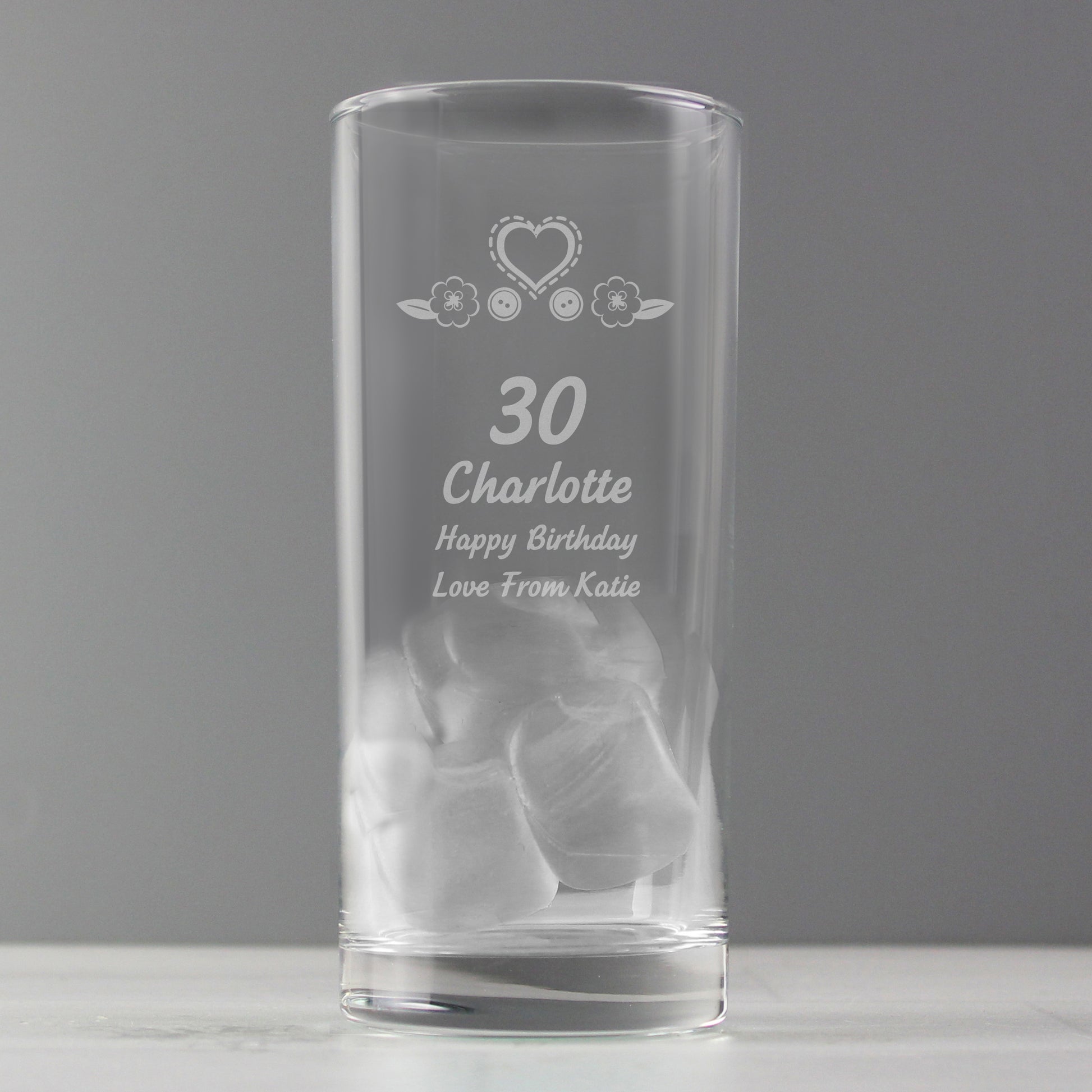 Personalised Birthday Craft Hi Ball Glass - MK&JD Gifts