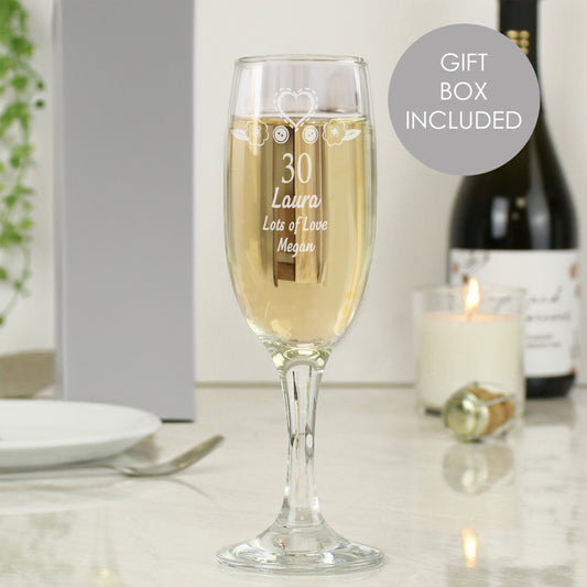 Personalised Birthday Craft Flute Glass - MK&JD Gifts