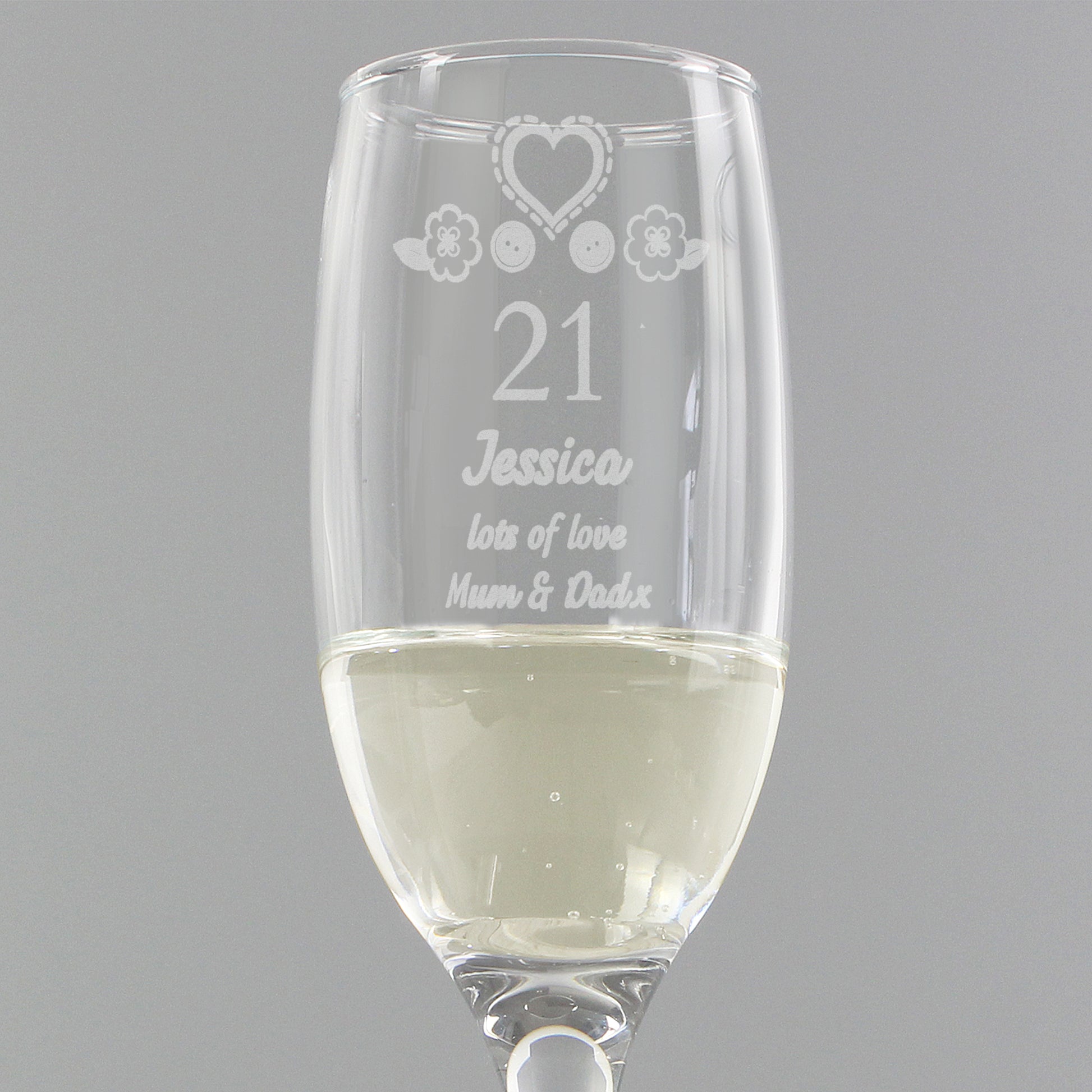 Personalised Birthday Craft Flute Glass - MK&JD Gifts