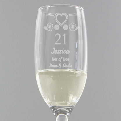 Personalised Birthday Craft Flute Glass - MK&JD Gifts