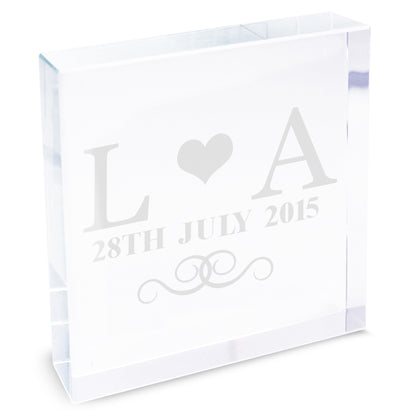 Personalised Monogram Crystal Token - MK&JD Gifts