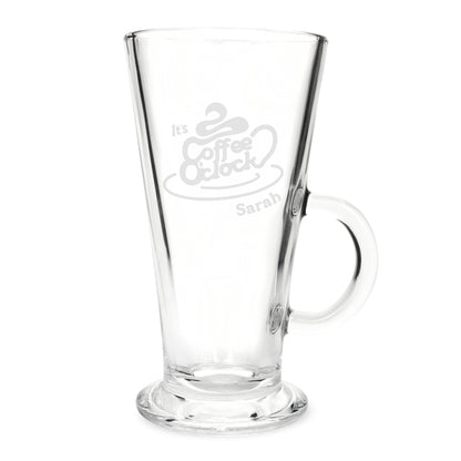 Personalised Coffee O Clock Latte Glass - MK&JD Gifts
