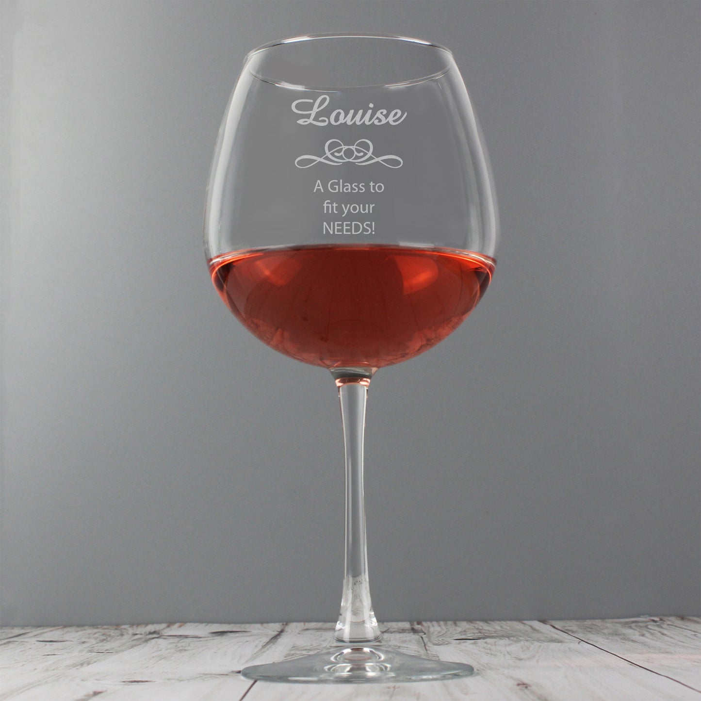 Personalised Decorative Bottle of Wine Glass - MK&JD Gifts