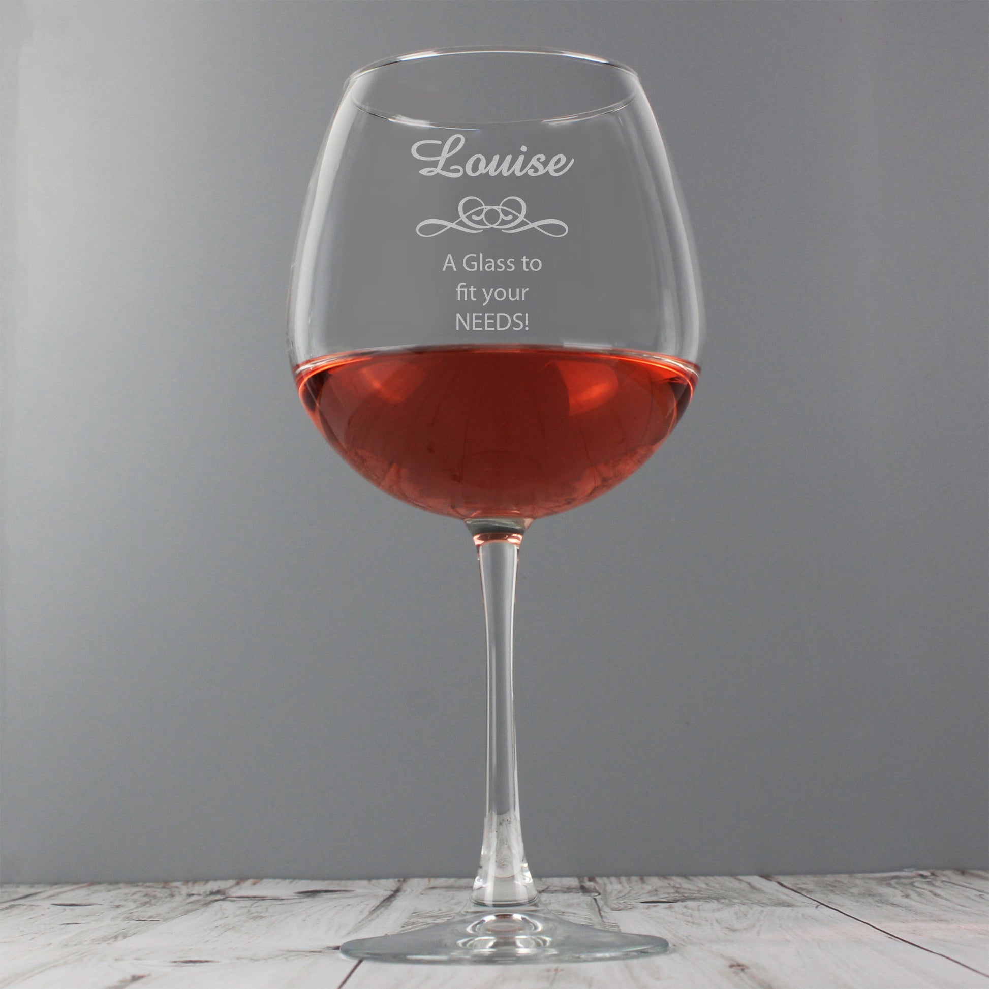 Personalised Decorative Bottle of Wine Glass - MK&JD Gifts