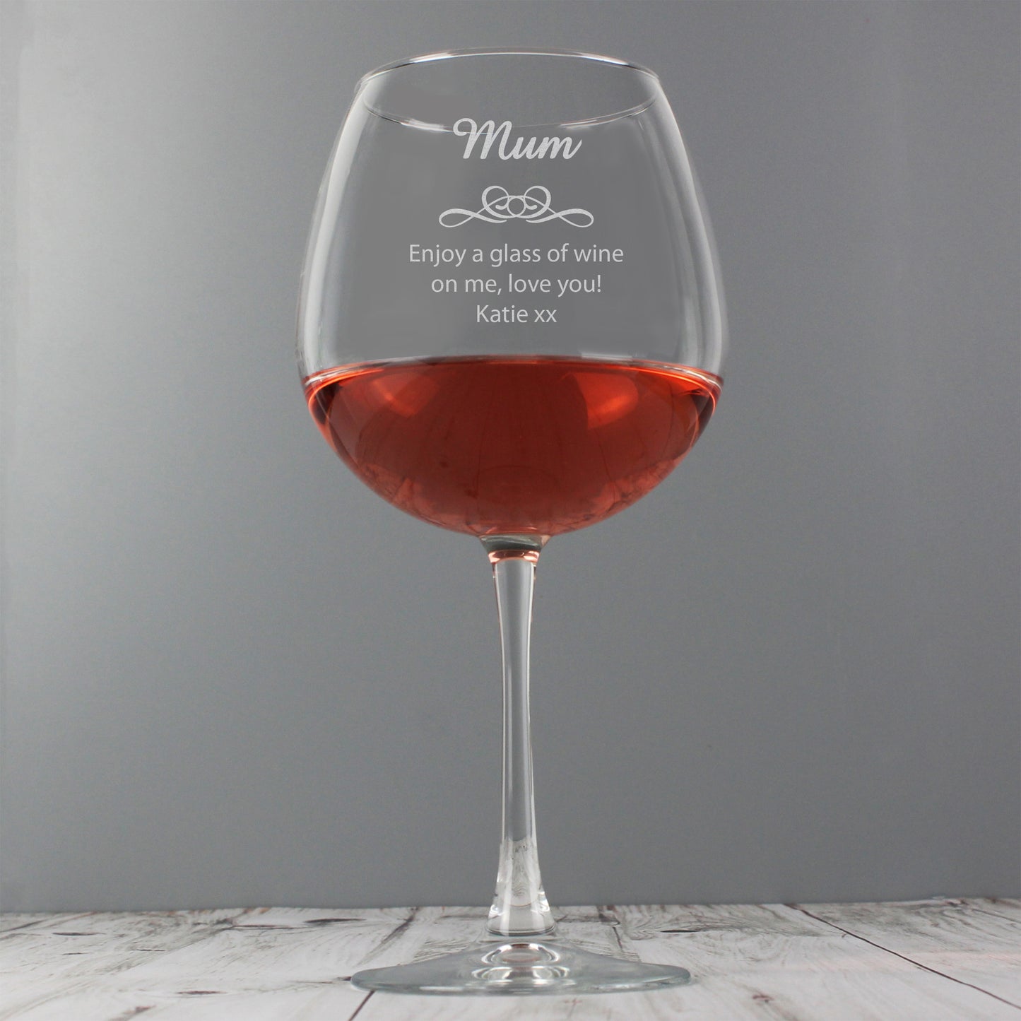 Personalised Decorative Bottle of Wine Glass - MK&JD Gifts