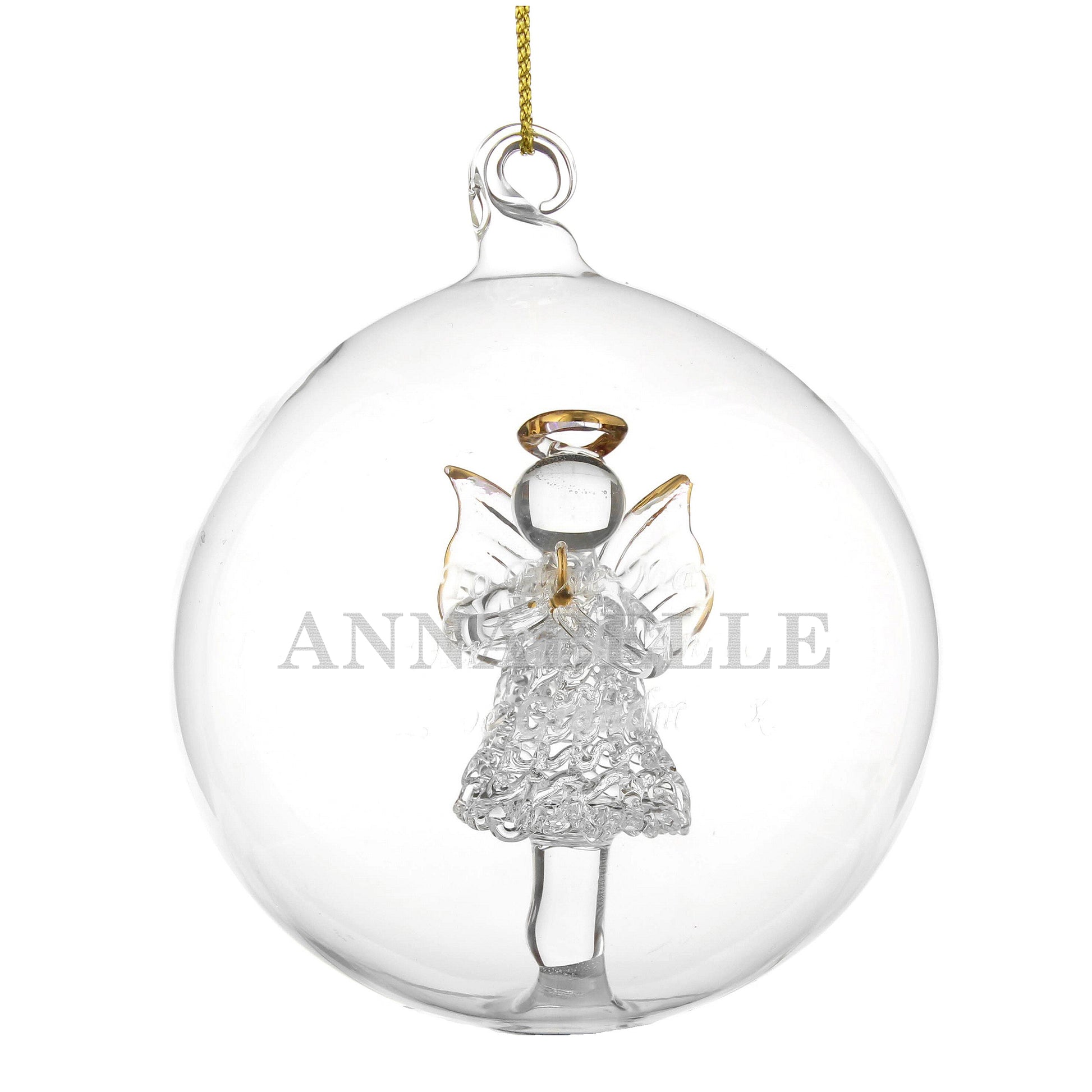 Personalised Name Only Angel Glass Bauble - MK&JD Gifts