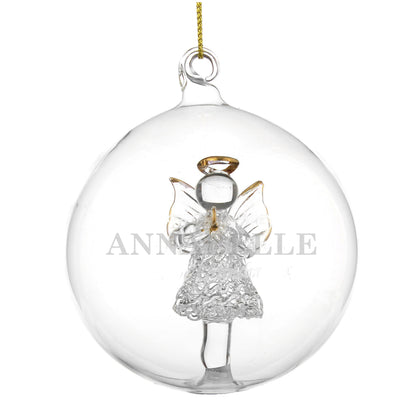 Personalised Name Only Angel Glass Bauble - MK&JD Gifts