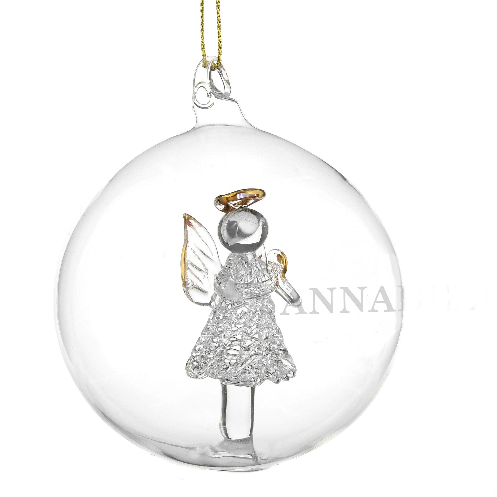 Personalised Name Only Angel Glass Bauble - MK&JD Gifts