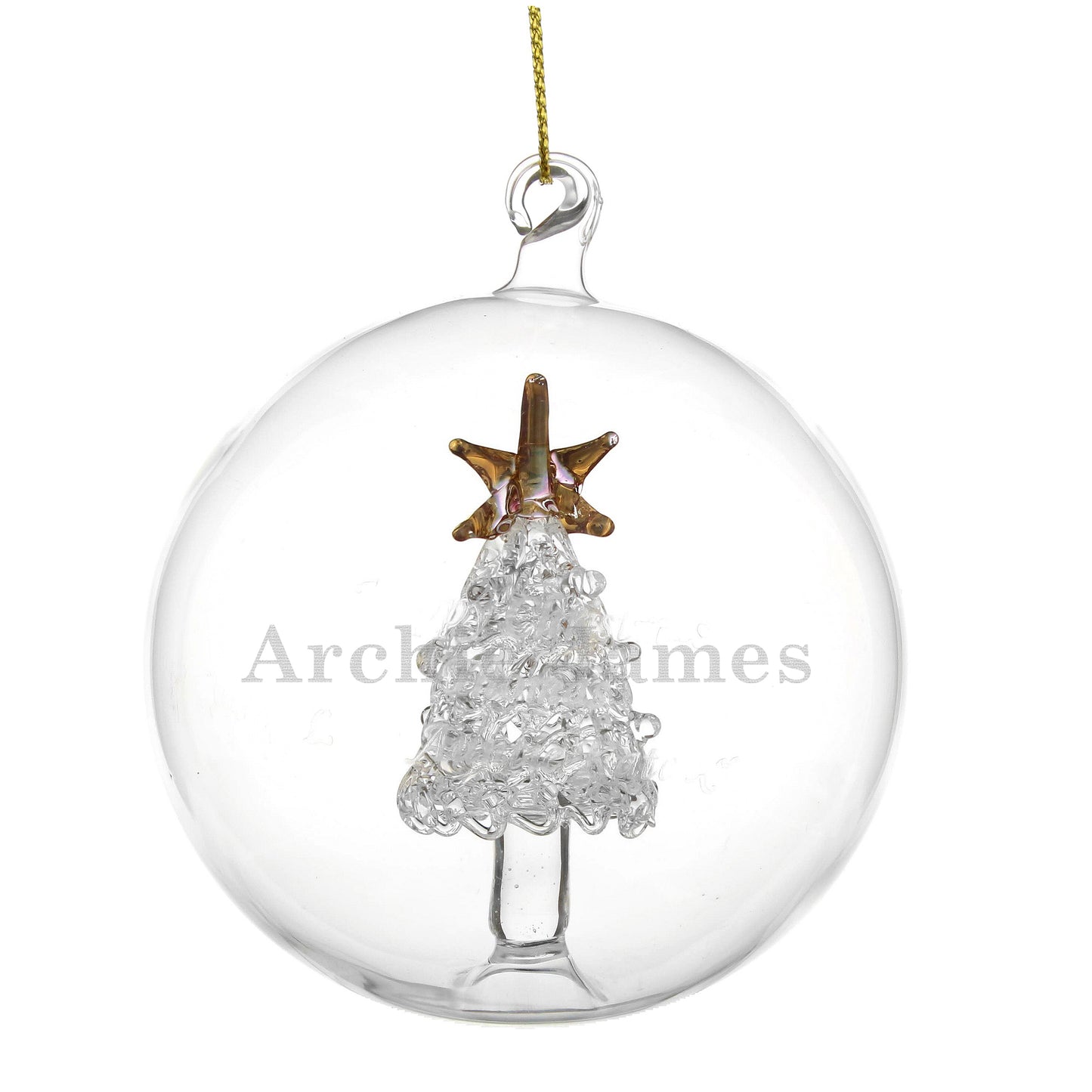 Personalised Name Only Christmas Tree Glass Bauble - MK&JD Gifts