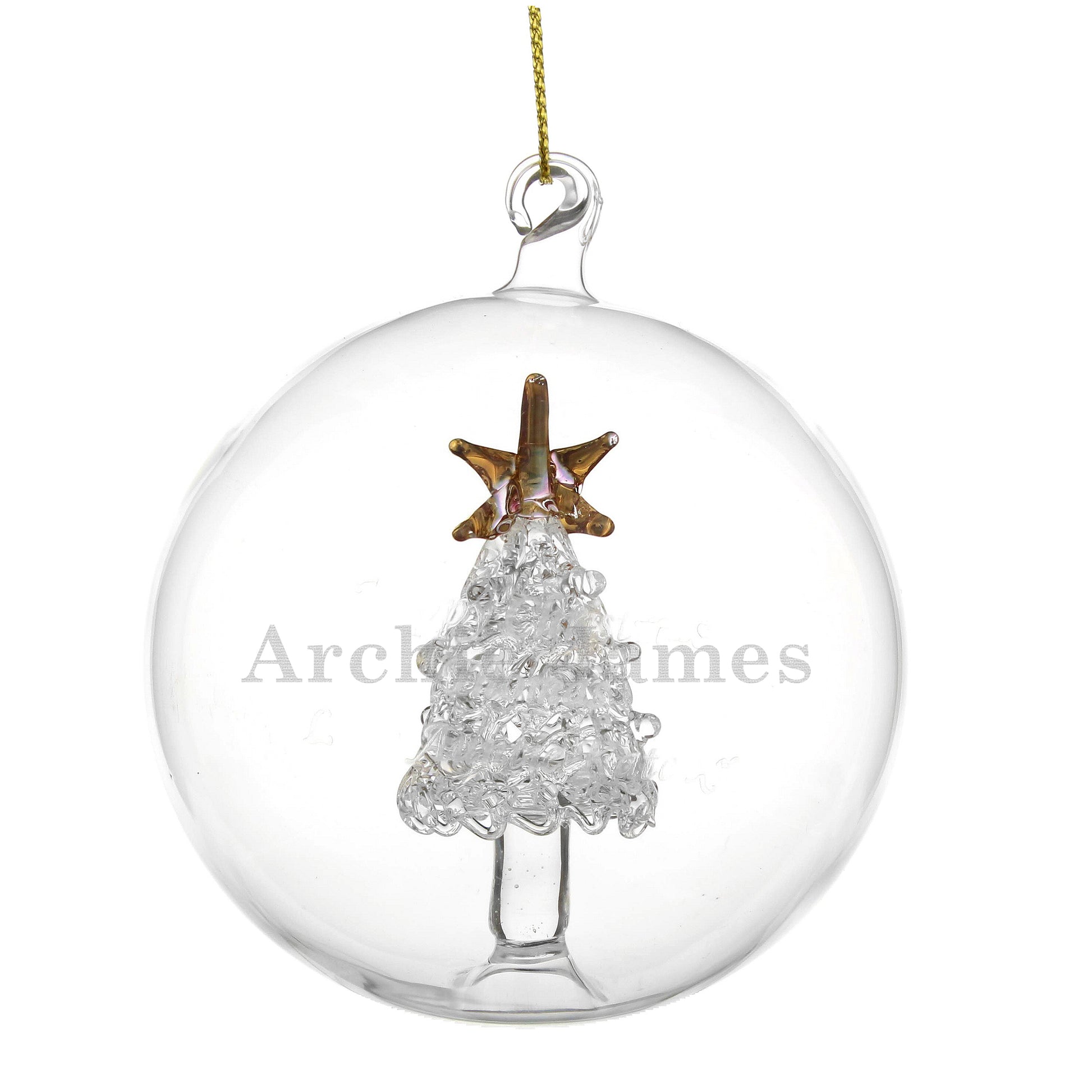 Personalised Name Only Christmas Tree Glass Bauble - MK&JD Gifts